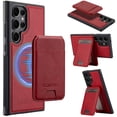 thumbnail image 1 of Allytechgroup Case for Samsung Galaxy S21 Ultra, 2 In 1 Wallet Stand Case with Detachable Card Holder Support Wireless Charging Shockproof Magnetic Back Cover for Samsung Galaxy S21 Ultra, Red, 1 of 13