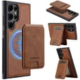 thumbnail image 1 of Allytechgroup Case for Samsung Galaxy S21 Ultra, 2 In 1 Wallet Stand Case with Detachable Card Holder Support Wireless Charging Shockproof Magnetic Back Cover for Samsung Galaxy S21 Ultra, Brown, 1 of 10