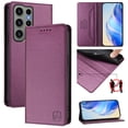 thumbnail image 1 of Allytechgroup Case for Samsung Galaxy S23 Ultra, Compatible with MagSafe RFID Blocking PU Leather Shell with Credit Card Slot Shockproof Protective Back Cover for Galaxy S23 Ultra, Darkpurple, 1 of 8