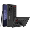 thumbnail image 1 of Allytechgroup Case for Samsung Galaxy S23 Ultra, PU Leather Hard PC Wrist Strap Slim Lightweight Military Grade Drop Protection Shockproof and Anti-Scratch for Samsung Galaxy S23 Ultra, Carbonfiber, 1 of 5