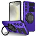 thumbnail image 1 of Allytechgroup Case for Samsung Galaxy S24 with 1 Pack Screen Protector, 360° Rotatable Magnetic Ring Stand - Compatible with MagSafe Military-Grade Protection Slim Fit Cover for Women Men, Purple, 1 of 11