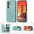 thumbnail image 1 of Allytechgroup Case for Samsung Galaxy S24 FE with Credit Card Slot, RFID Blocking PU Leather Slim Stand Shell Anti-shock Military Grade Drop Protection for Samsung Galaxy S24 FE, Green, 1 of 7