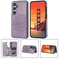 thumbnail image 1 of Allytechgroup Case for Samsung Galaxy S24 FE with Credit Card Slot, RFID Blocking PU Leather Slim Stand Shell Anti-shock Military Grade Drop Protection for Samsung Galaxy S24 FE, Purple, 1 of 7