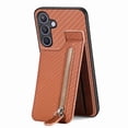 thumbnail image 1 of Allytechgroup Case for Samsung Galaxy S24 FE with Credit Card Slot, RFID Blocking PU Leather Wallet Phone Case with Kickstand Shockproof Military Grade Drop Protection for Women Men, Brown, 1 of 8