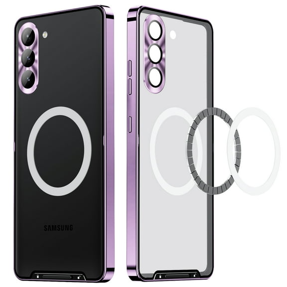 Allytechgroup Case for Samsung Galaxy S25 (6.2 inch) 2025, Magsafe Wireless Charging Slim Anti-Scratch Heavy Duty Drop Proof Protection Frosted Back Panel Cover for Galaxy S25, Purple
