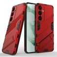 thumbnail image 1 of Allytechgroup Case for Samsung Galaxy S25+, Built-in Invisible Kickstand, Camera Screen Protection, Slim Lightweight Four Corners Drop Protection Shockproof Rugged PC Back Case, Red, 1 of 8