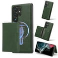 thumbnail image 1 of Allytechgroup Case for Samsung Galaxy S25+ with Cards Holder, RFID Blocking 2 In 1 Wallet Case with Stand Support Wireless Charging Shockproof Magnetic Back Cover for Women Men, Green, 1 of 7