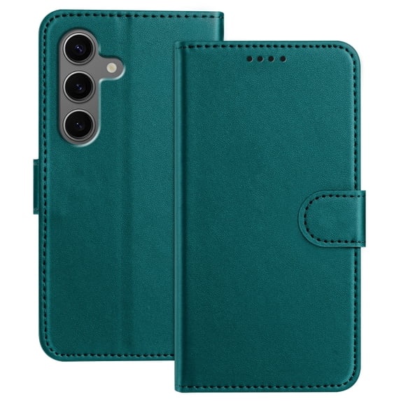 Allytechgroup Case for Samsung Galaxy S25+ with Credit Card Slot, Slim Luxury PU Rugged Non-Slip Grip Shockproof Bumper Full Body Protective Cover Men Women Phone Case for Samsung Galaxy S25+, Green