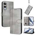thumbnail image 1 of Allytechgroup Case for Samsung Galaxy S25 Edge with Credit Card Slot, RFID Blocking PU Leather Flip Wallet Stand Phone Case with Lanyard Shockproof and Anti-Scratch Cover, Gray, 1 of 6