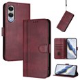 thumbnail image 1 of Allytechgroup Case for Samsung Galaxy S25 Edge with Credit Card Slot, RFID Blocking PU Leather Flip Wallet Stand Phone Case with Lanyard Shockproof and Anti-Scratch Cover, Winered, 1 of 6