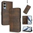 thumbnail image 1 of Allytechgroup Case for Samsung Galaxy S25 Edge with Credit Card Slot, RFID Blocking PU Leather Flip Wallet Stand Phone Case with Lanyard Shockproof and Anti-Scratch Cover, Brown, 1 of 6
