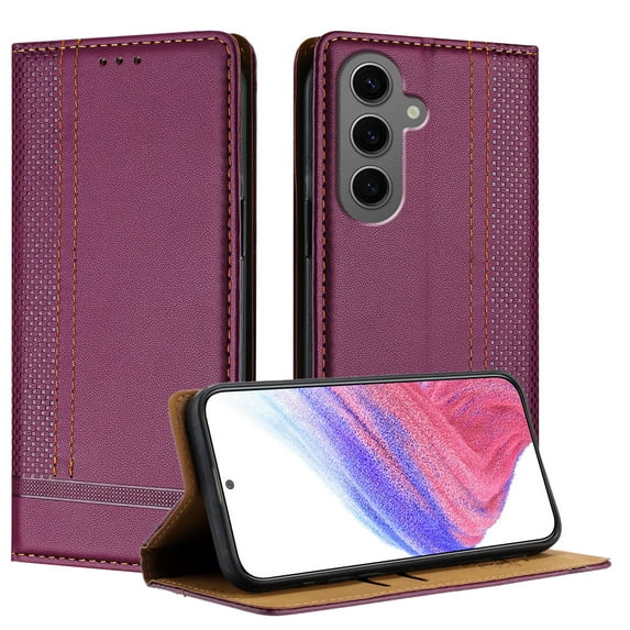 Allytechgroup Case for Samsung Galaxy S25 Edge, PU Leather Flip Wallet Phone Case RFID Blocking Built-in Credit Card Slot Shockproof Protective Back Cover for Samsung Galaxy S25 Edge, Purple