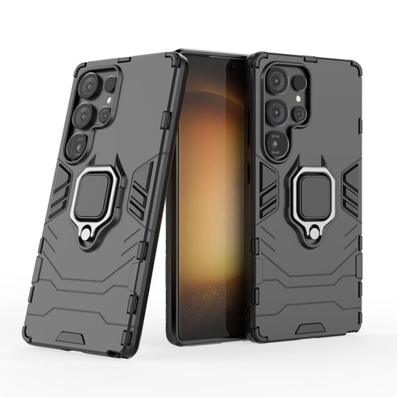 Allytechgroup Case for Samsung Galaxy S25, Rugged Heavy Duty Durable Cover Case with Kickstand Slim Fit Hard PC Bumper Shockproof Back Cover for Samsung Galaxy S25, Black