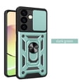 thumbnail image 1 of Allytechgroup Case for Samsung Galaxy S25,  Slim Phone Case with Slide Lens Cover, [Rotated Ring Kickstand] Heavy Duty [Military Grade Protection] Silicone Shockproof Rugged Case, Green, 1 of 9