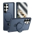 thumbnail image 1 of Allytechgroup Case for Samsung Galaxy S25 Ultra, Built-in Screen Protector Ring Holder Support Wireless Chagring Hard PC Rugged Heavy Duty Durable Cover Case Shockproof Protective, Darkblue, 1 of 6