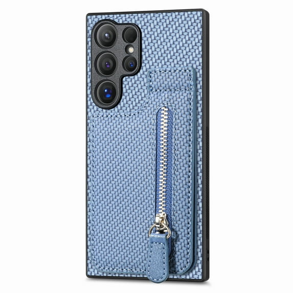 Allytechgroup Case for Samsung Galaxy S25 Ultra with Credit Card Slot, RFID Blocking PU Leather Wallet Phone Case with Kickstand Shockproof Military Grade Drop Protection for Women Men, Blue