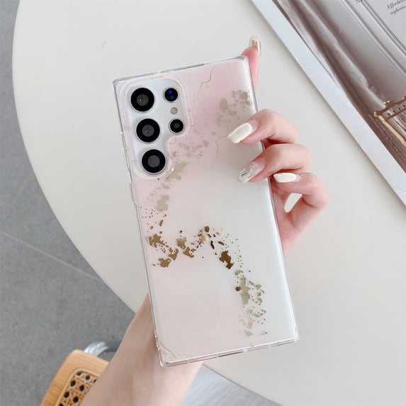 Allytechgroup Case for Samsung Galaxy S25 Ultra with Marble Pattern, Stylish Ultra Slim Lightweight Shockproof Anti-Scratch Case for Women Girls, Soft TPU Bumper PC Back Cover, F