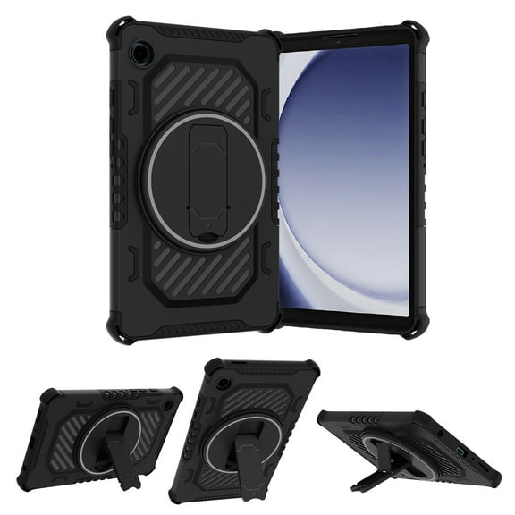 Allytechgroup Case for Samsung Galaxy Tab A11 2025/A9 2023 8.7 inch, Hybrid PC + TPU Silicone Cover with Rotatable Kickstand Drop Proof for Galaxy Tab A11 (SM-X133/X135)/A9 (SM-X110/X115), Black