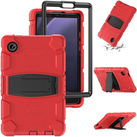 Allytechgroup Case for Samsung Galaxy Tab A11 2025/A9 2023 8.7", Kids Friendly Case with Kickstand Shockproof Back Cover for Galaxy Tab A11 (SM-X133/X135)/A9 (SM-X110/X115), Red