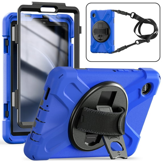 Allytechgroup Case for Samsung Galaxy Tab A11 2025/A9 2023 8.7 inch, Shockproof Protective Cover with Kickstand & Shoulder Strap for Galaxy Tab A11 (SM-X133/X135)/A9 (SM-X110/X115), Blue