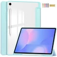 thumbnail image 1 of Allytechgroup Case for Samsung Galaxy Tab S10 FE+ Plus 13.1 Inch 2025, PU Leather Auto Sleep Wake Trifold Stand with Clear Back Cover Shockproof Tablet Case with S Pen Holder,Skylue, 1 of 8