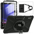 thumbnail image 1 of Allytechgroup Case for Samsung Galaxy Tab S10+ Plus 2024/ S9 FE+ Plus/ S9+ Plus 12.4" 2023, Build In Screen Protector Heavy Duty Shockproof Shoulder Strap Ratating Stand Cover with S Pen Holder,Black, 1 of 13