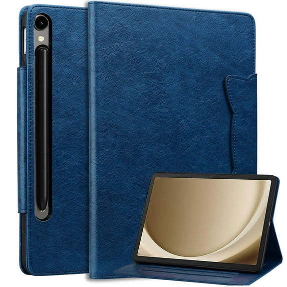 Allytechgroup Case for Samsung Galaxy Tab S10+/S9+/ S8+/S7 FE/S7+ Plus 12.4", Shockproof Flip Folio Tablet Case with Auto Sleep/Wake Multi-Angle Viewing Stand Cute Cat Magnetic Closure,Darkblue