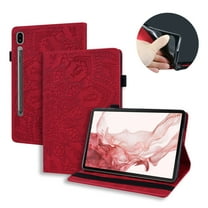 Allytechgroup Case for Samsung Galaxy Tab S11 11 Inch 2025 SM-X730/X736B, PU Leather Slim Lightweight Shell with Card Holder Non-Slip Shockproof Bumper for Galaxy Tab S11 11 Inch 2025, Red