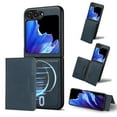 thumbnail image 1 of Allytechgroup Case for Samsung Galaxy Z Flip 7 with Cards Holder, RFID Blocking 2 In 1 Wallet Case with Stand Support Wireless Charging Shockproof Magnetic Back Cover for Women Men, Blue, 1 of 6