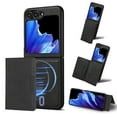 thumbnail image 1 of Allytechgroup Case for Samsung Galaxy Z Flip 7 with Cards Holder, RFID Blocking 2 In 1 Wallet Case with Stand Support Wireless Charging Shockproof Magnetic Back Cover for Women Men, Black, 1 of 6