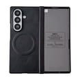 thumbnail image 1 of Allytechgroup Case for Samsung Galaxy Z Fold 3 with Screen Protector & Hinge Protection, Compatible with MagSafe Slim PU Leather Lightweight Shockproof Protective Wireless Charging Phone Shell, Black, 1 of 12