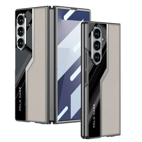 Allytechgroup Case for Samsung Galaxy Z Fold 7, Slim Lightweight Non-Slip Protective Cover with Tempered Glass Screen Protector Wireless Charging Compatible Sleek Hybrid Design, Titaniumgray