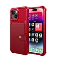 thumbnail image 1 of Allytechgroup Case for iPhone 14, Flip Card Pocket Feature Magnetic Car Mount Shockproof Anti-drop Heavy Duty Protective Case for iPhone 14 2024, Red, 1 of 7