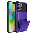 thumbnail image 1 of Allytechgroup Case for iPhone 16 Pro, [1x Screen Protector] Flip Credit Card Holder Non-Slip Shockproof Cover, Compatible with iPhone 16 Pro, Purple, 1 of 8