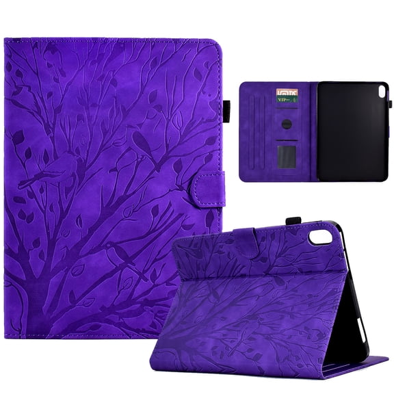 Allytechgroup Case for iPad 11-inch (A16) 2025 / 10th Generation 2022, Auto Wake/Sleep Slim Stand Protective Cover with Credit Card Slot Shockproof Full Body Cover for iPad 11th/10th, Purple