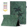 thumbnail image 1 of Allytechgroup Case for iPad 6th/5th Generation 9.7 inch 2018/2017 & iPad Air 2/Air 1,with Stand/Pencil Holder/Pockets/Magnetic Smart PU Leather Embossed Flower Wallet [Auto Wake/Sleep] Cover, Green, 1 of 7