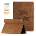 thumbnail image 1 of Allytechgroup Case for iPad 8th Generation 10.2" with Stand/ Pencil Holder/Card Pockets/Magnetic Smart PU Leather Embossed Flower Folio Wallet [Auto Wake/Sleep] Cover for iPad 10.2 inch 2020, Brown, 1 of 10