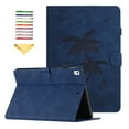 thumbnail image 1 of Allytechgroup Case for iPad 8th Generation 10.2" with Stand/ Pencil Holder/Card Pockets/Magnetic Smart PU Leather Embossed Flower Folio Wallet [Auto Wake/Sleep] Cover for iPad 10.2 inch 2020, Blue, 1 of 10