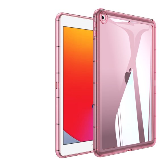 Allytechgroup Case for iPad 9th/8th/7th Generation 10.2-Inch (2021/2020/2019 Release), Soft TPU Slim Lightweight Not Yellowing Shockproof and Anti-Scratch Protective for Apple iPad 10.2 Inch, Pink