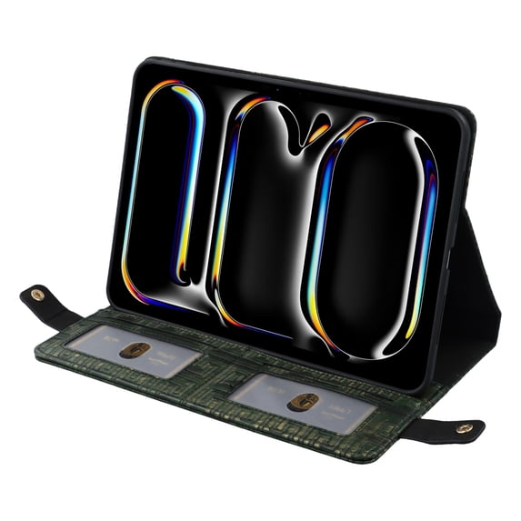 Allytechgroup Case for iPad 9th/8th/7th Generation Case 10.2" with Pencil Holder,Premium PU Leather Business Folio Stand Smart Cover with Shoulder/Hand Strap Card Slots Wallet Case, Green
