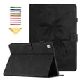 thumbnail image 1 of Allytechgroup Case for iPad 9th/8th/7th Generation with Stand/Pencil Holder/Pockets/Magnetic Smart PU Leather Embossed Flower Wallet [Auto Wake/Sleep] Cover for iPad 10.2 inch 2021/2020/2019, Black, 1 of 10
