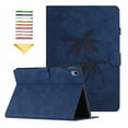 thumbnail image 1 of Allytechgroup Case for iPad Mini 7 (A17 Pro) 2024 (8.3 inch) with Stand/Pencil Holder/Card Pockets/Smart PU Leather Embossed Flower [Auto Wake/Sleep] Wallet Cover for iPad Mini 7th Generation,Blue, 1 of 10