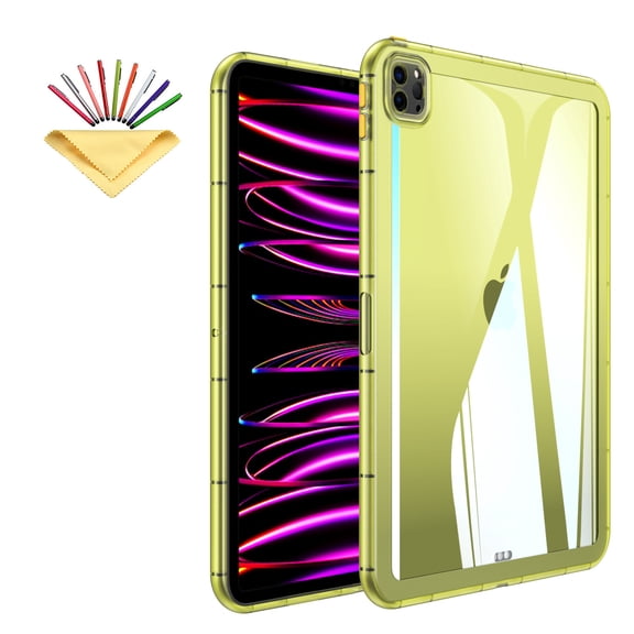 Allytechgroup Case for iPad Pro 11 Inch 2022/2021/2020/2018 (4th/3rd/2nd/1st gen), Soft TPU Slim Lightweight Not Yellowing Shockproof and Anti-Scratch Protective Cover for iPad Pro 11 Inch, Yellow