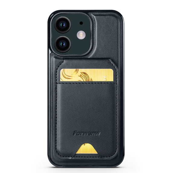 Allytechgroup Case for iPhone 12 Mini with Detachable Cards Holder, RFID Blocking 2 In 1 Wallet Case with Kickstand Shockproof Back Cover Shell for iPhone 12 Mini, Black