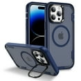 thumbnail image 1 of Allytechgroup Case for iPhone 12 Pro / iPhone 12 6.1" with Kickstand, Compatible with MagSafe Shockproof Matte Back with Lens Protector Wireless Charging Slim Fit TPU+PC Phone Cover, Darkblue, 1 of 9