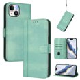 thumbnail image 1 of Allytechgroup Case for iPhone 13 with Credit Card Slot, RFID Blocking PU Leather Flip Wallet Stand Phone Case with Lanyard Shockproof and Anti-Scratch Cover for iPhone 13, Mint, 1 of 6