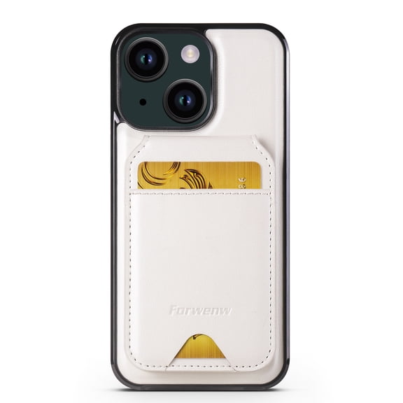 Allytechgroup Case for iPhone 13 with Detachable Cards Holder, RFID Blocking 2 In 1 Wallet Case with Kickstand Shockproof Back Cover Shell for iPhone 13, White