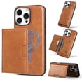 thumbnail image 1 of Allytechgroup Case for iPhone 13 Pro Max with Detachable Cards Holder, RFID Blocking 2 In 1 Wallet Case with Stand Support Wireless Charging Shockproof Magnetic Back Cover for Women Men, Brown, 1 of 10