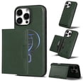 thumbnail image 1 of Allytechgroup Case for iPhone 13 Pro Max with Detachable Cards Holder, RFID Blocking 2 In 1 Wallet Case with Stand Support Wireless Charging Shockproof Magnetic Back Cover for Women Men, Green, 1 of 10