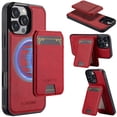 thumbnail image 1 of Allytechgroup Case for iPhone 13 Pro Max, PU Leather 2 In 1 Wallet Stand Case with Detachable Card Holder Support Wireless Charging Shockproof Magnetic Back Cover for iPhone 13 Pro Max, Red, 1 of 13